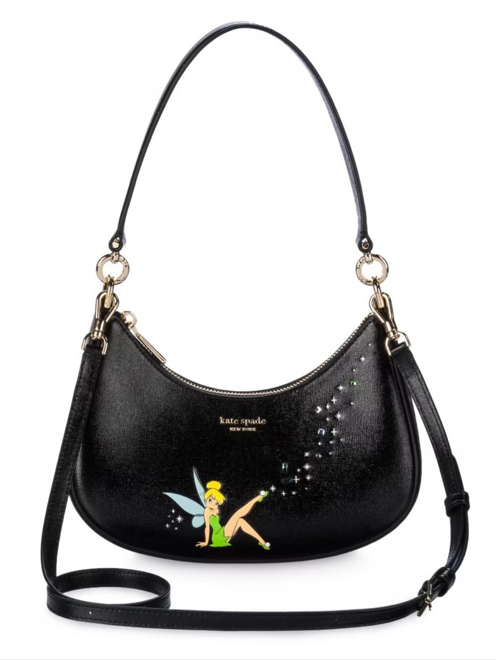 Disney Parks Kate Spade New York Tinker Bell Crossbody Hobo Bag - Picture 5 of 5